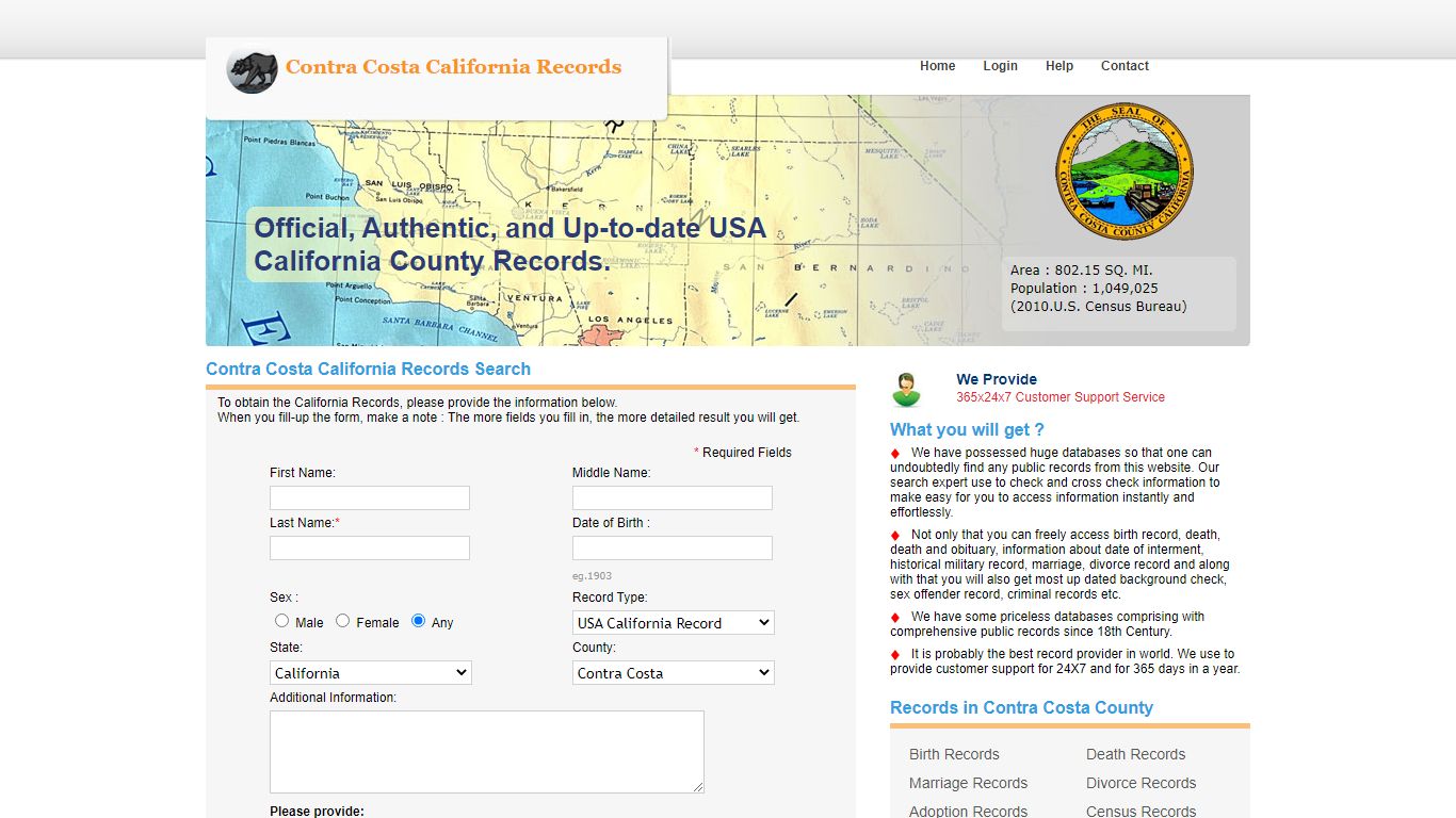 California Contra Costa County Records Search.